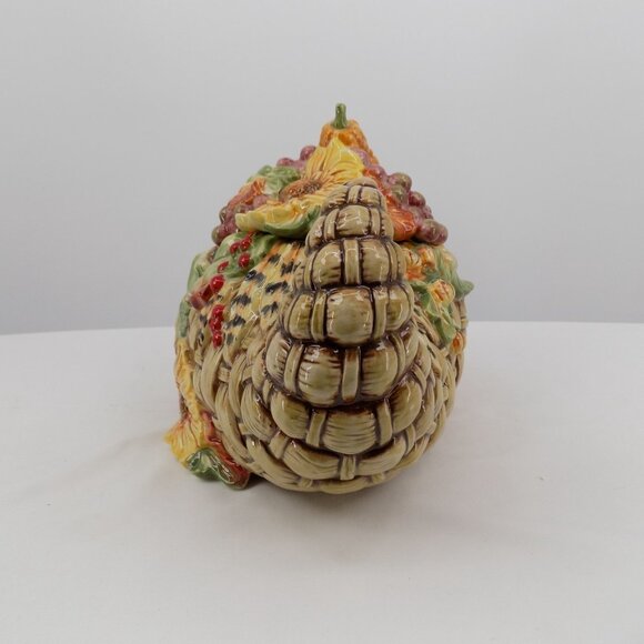 Fitz & Floyd Bountiful Harvest Cornucopia Cookie Jar Fall Decor Original Box - Picture 3 of 11